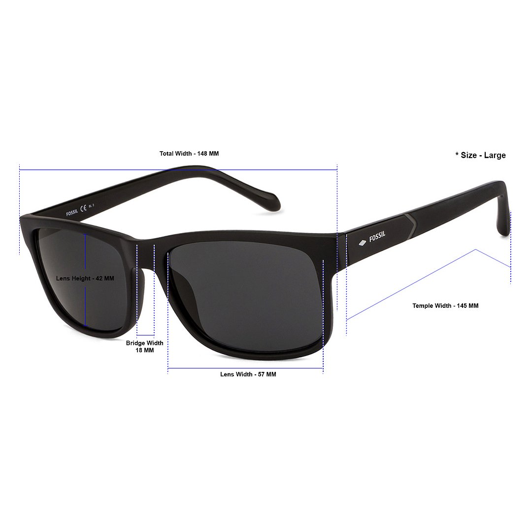 Fossil Black Full Rim Rectangle left side