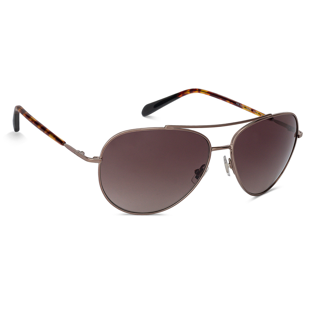 Fossil Mid Gunmetal Full Rim Aviator left side