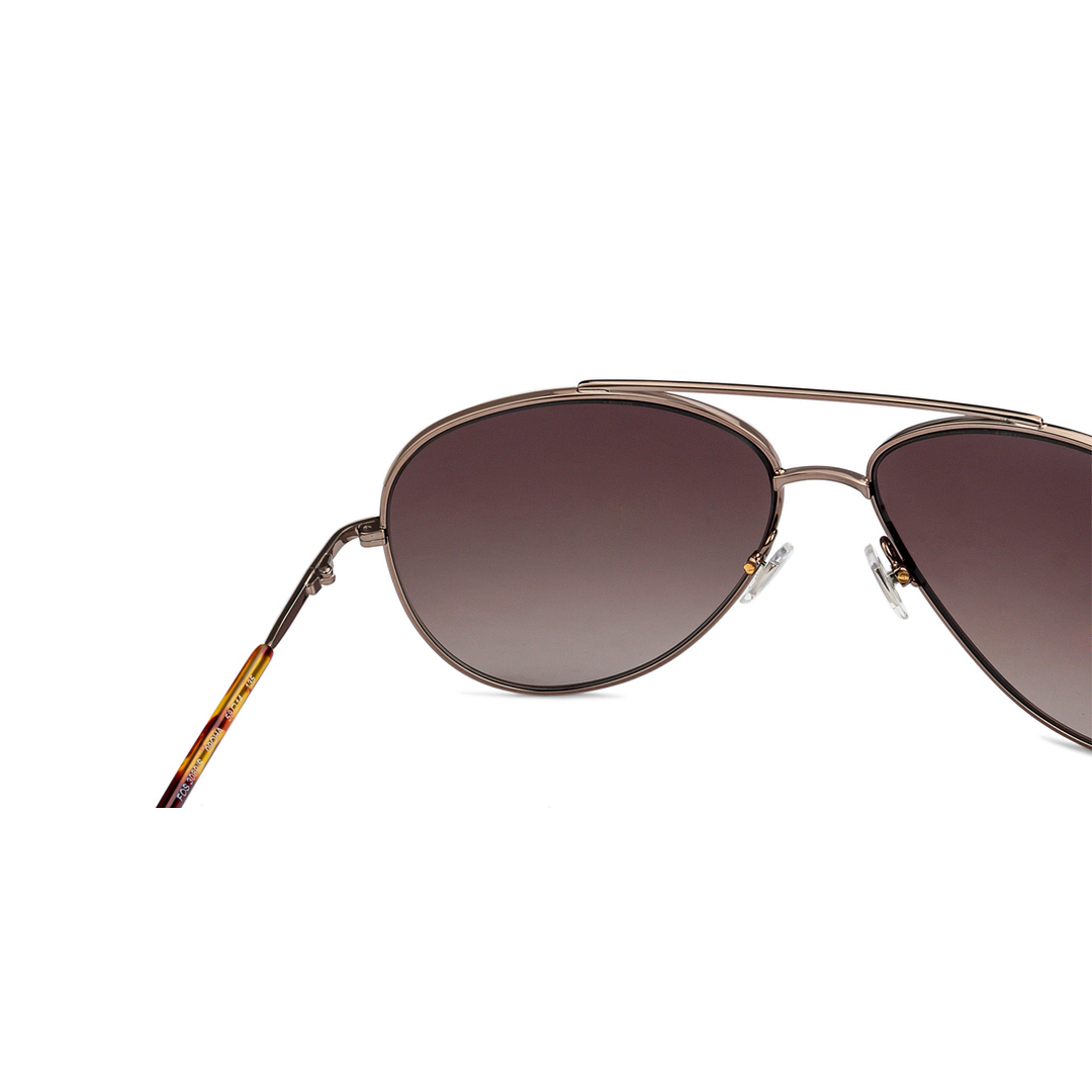 Fossil Mid Gunmetal Full Rim Aviator left side