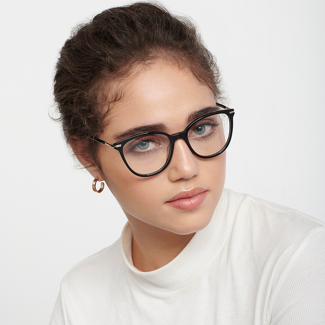 Fossil Black Full Rim Cat Eye right side