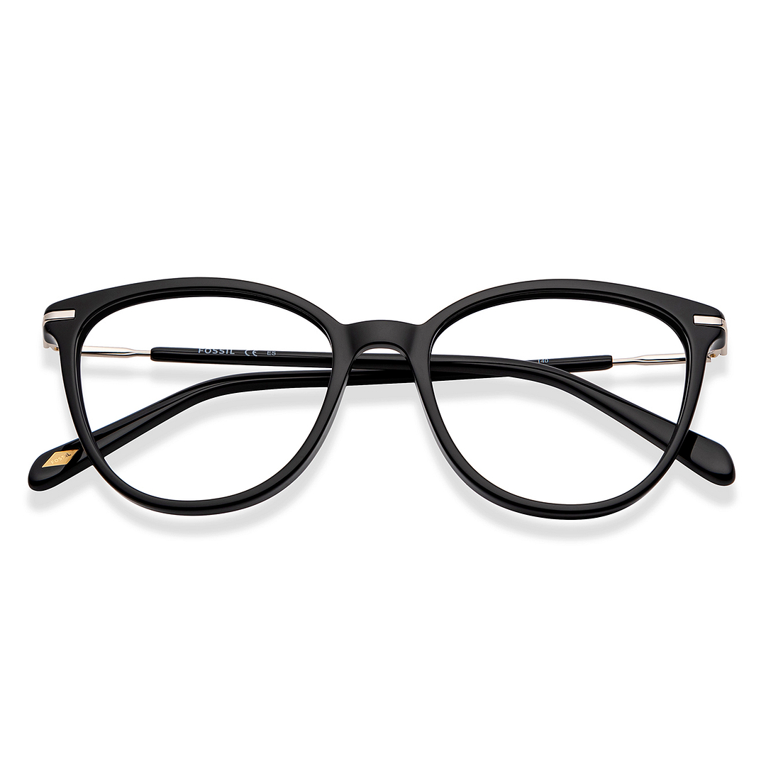 Fossil Black Full Rim Cat Eye left side