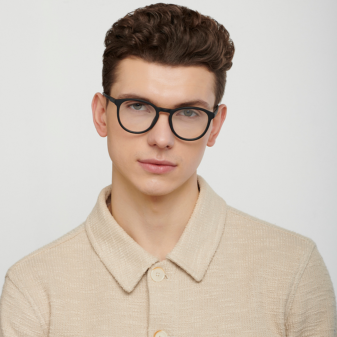 Fossil Black Full Rim Round left side