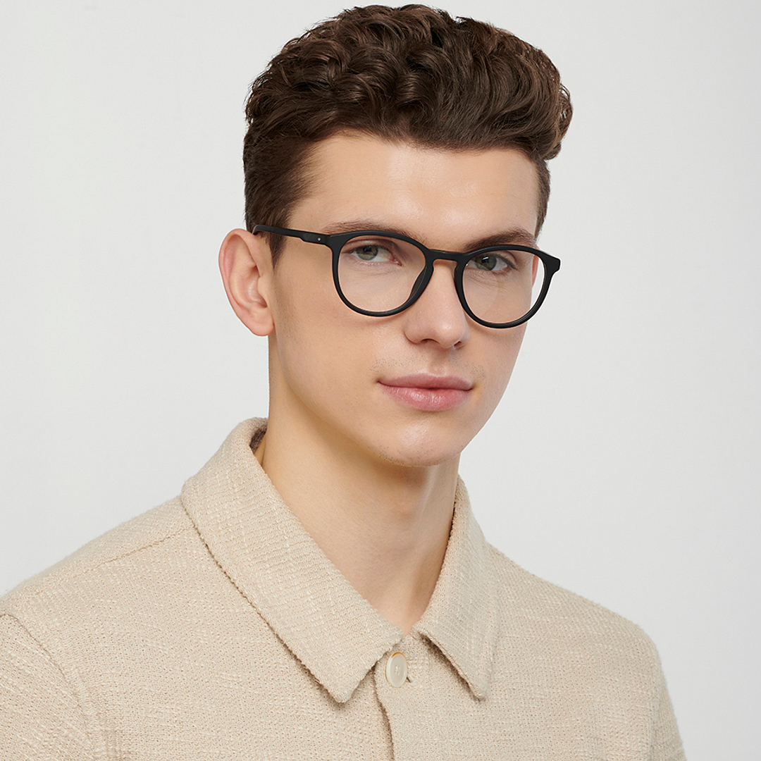 Fossil Black Full Rim Round right side