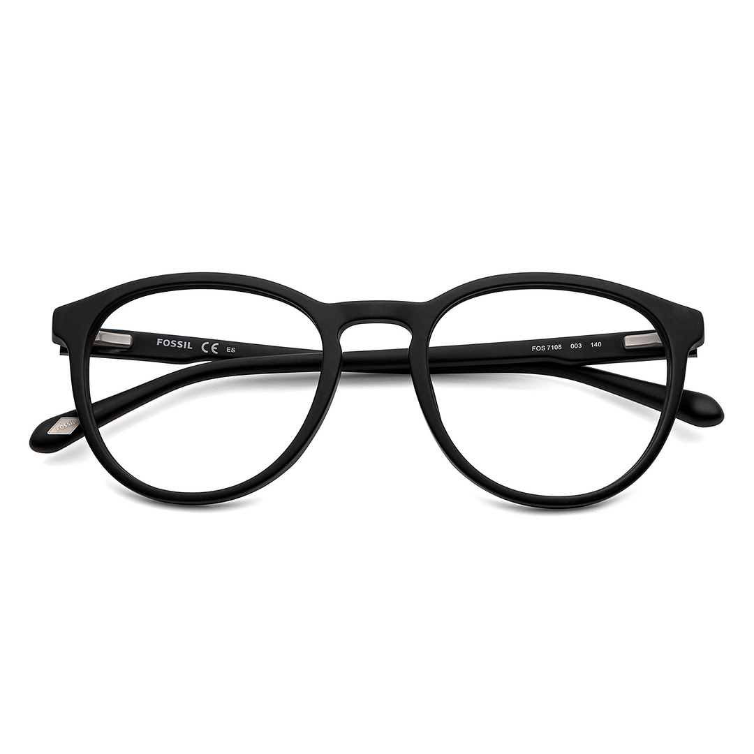 Fossil Black Full Rim Round left side