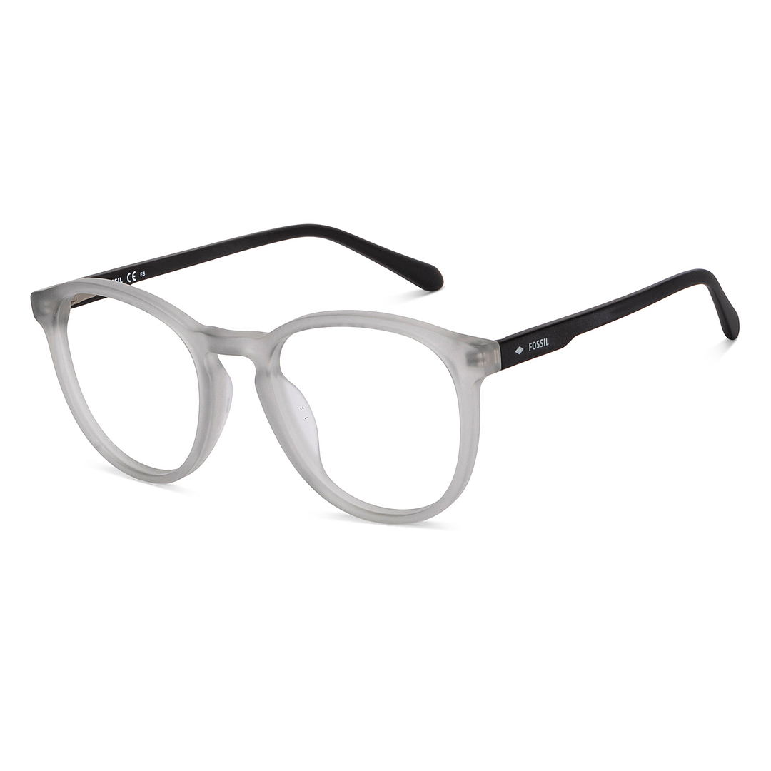 Fossil Gray Transparent Full Rim Round right side