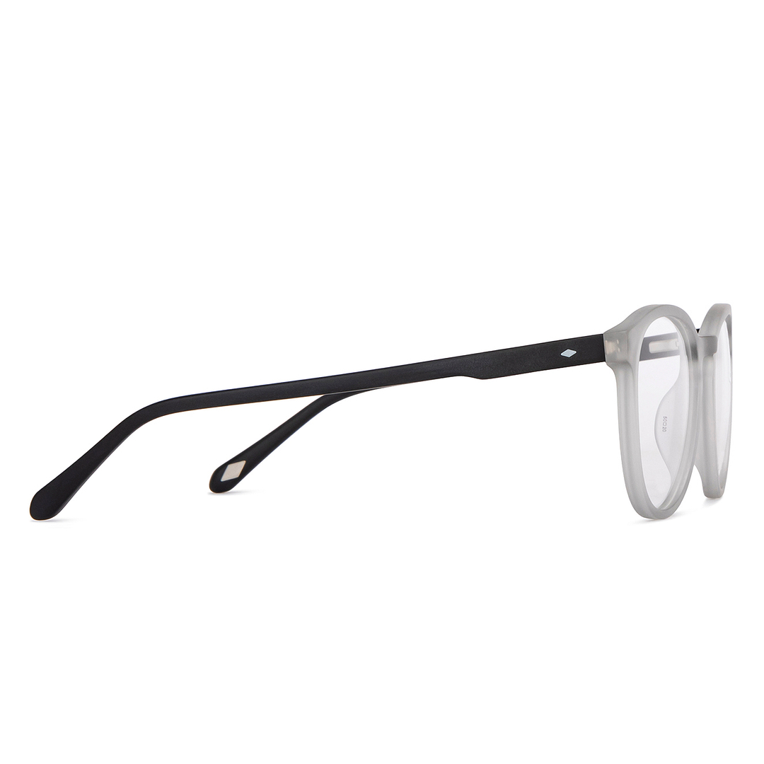 Fossil Gray Transparent Full Rim Round left side