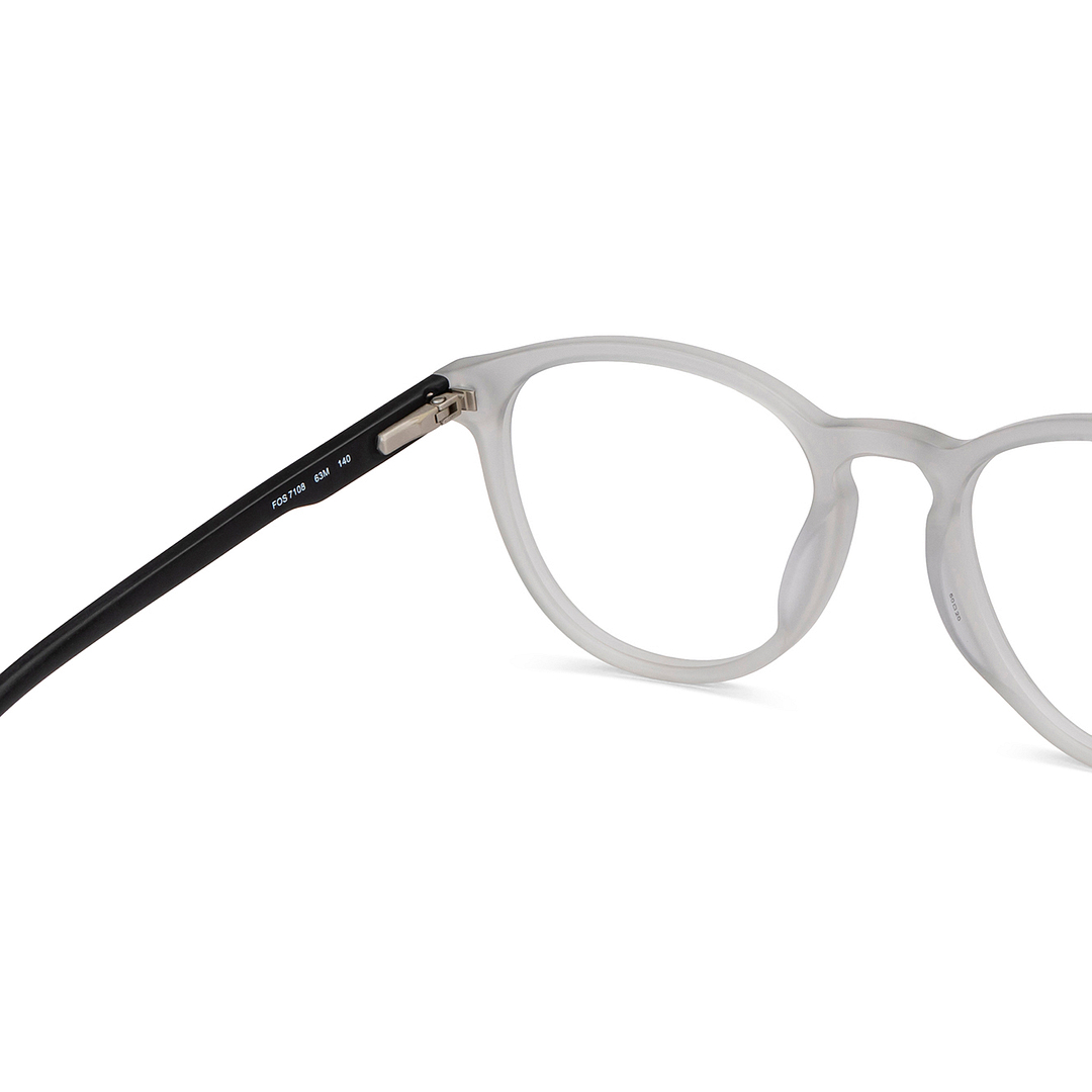 Fossil Gray Transparent Full Rim Round right side