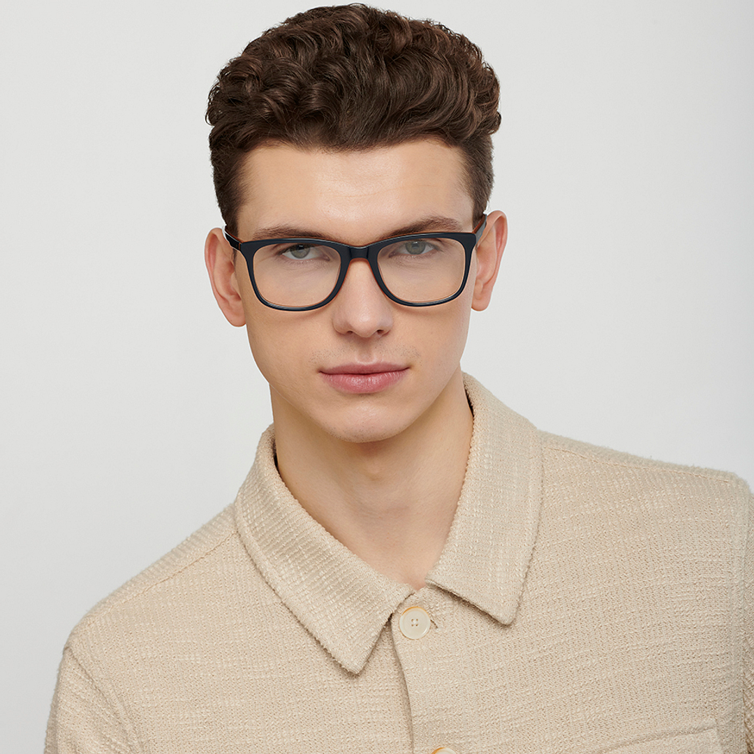 Fossil Sky Blue Full Rim Square left side