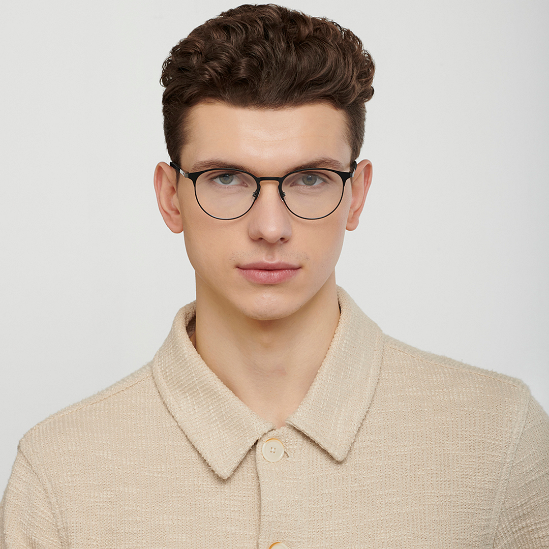Fossil Black Full Rim Round left side