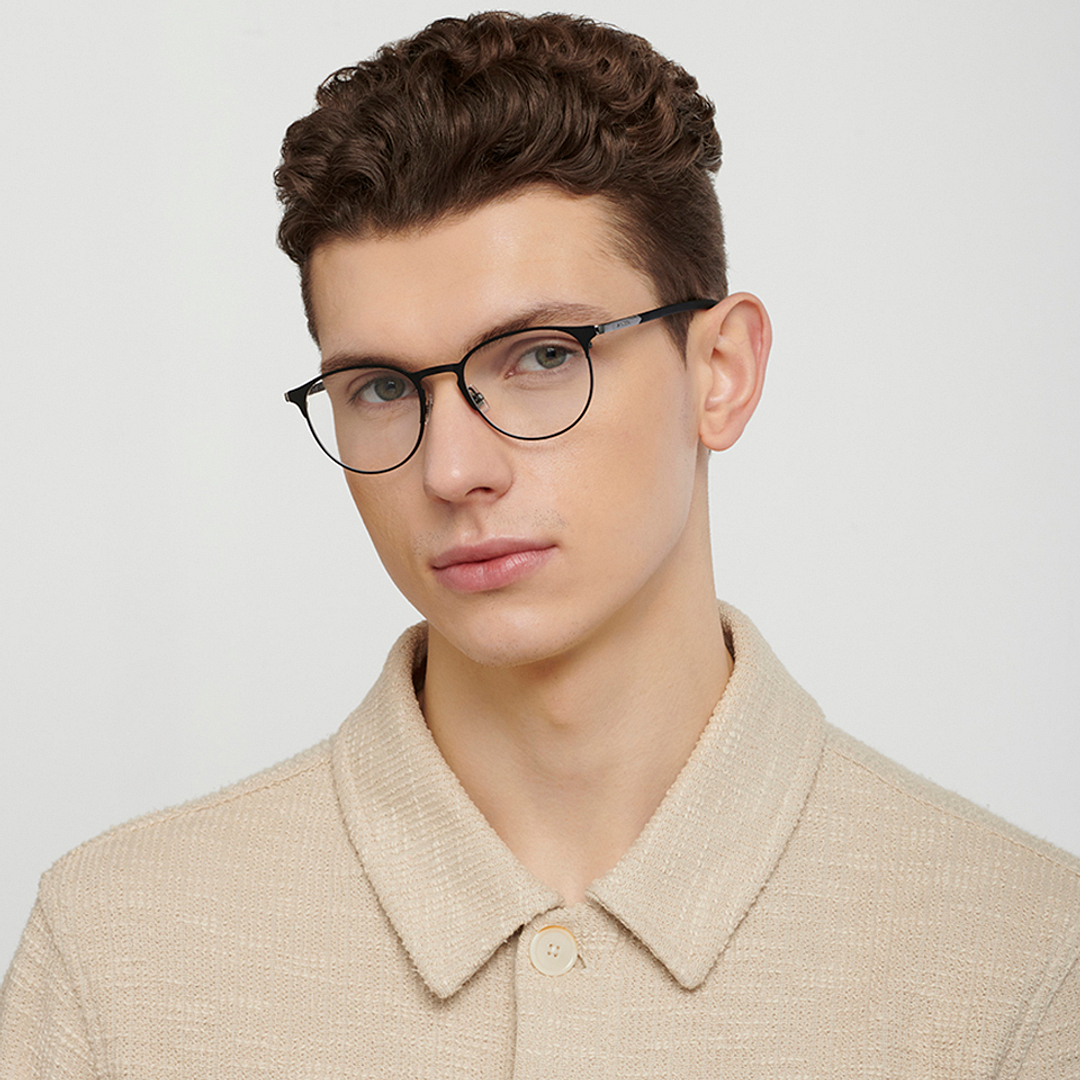 Fossil Black Full Rim Round right side