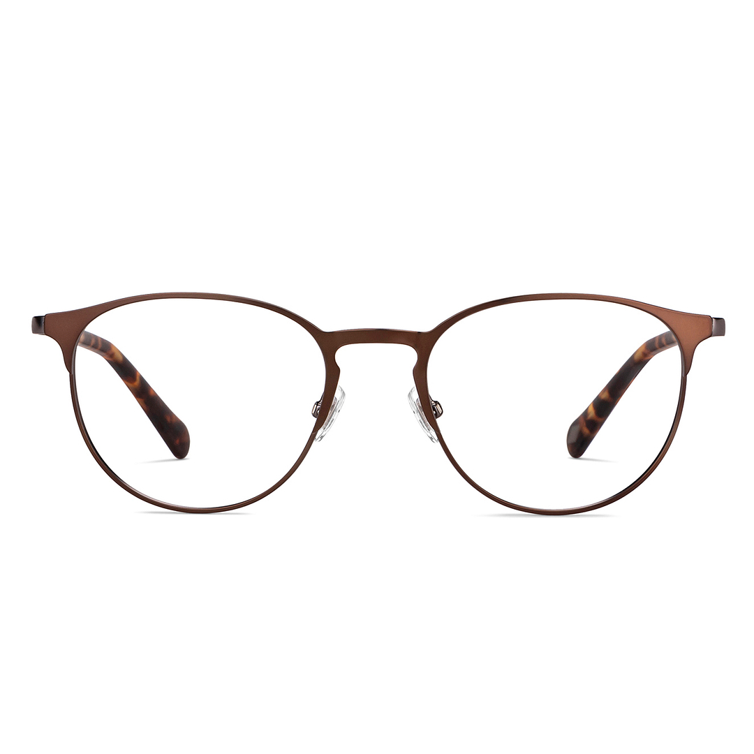 Fossil Light Brown Full Rim Round left side