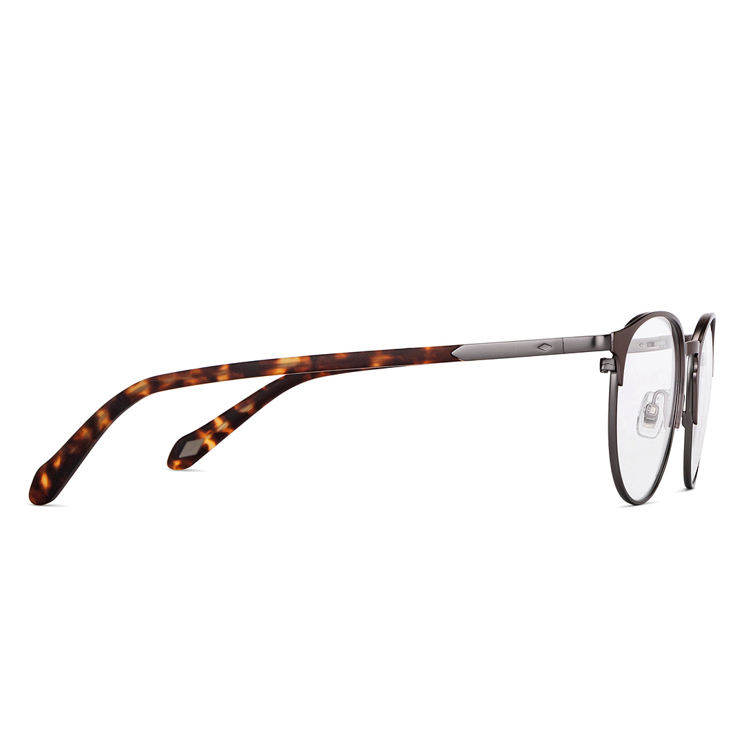Fossil Light Brown Full Rim Round left side