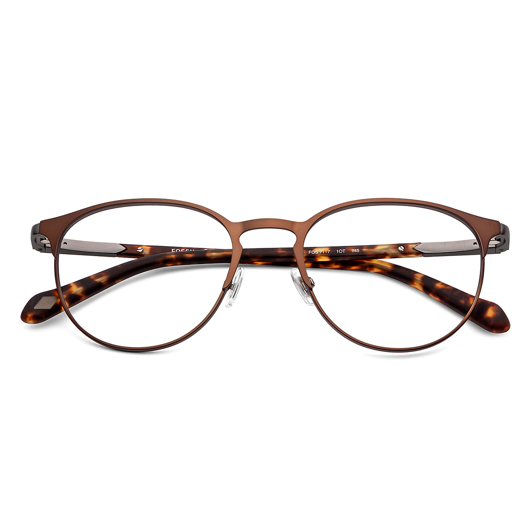 Fossil Light Brown Full Rim Round left side
