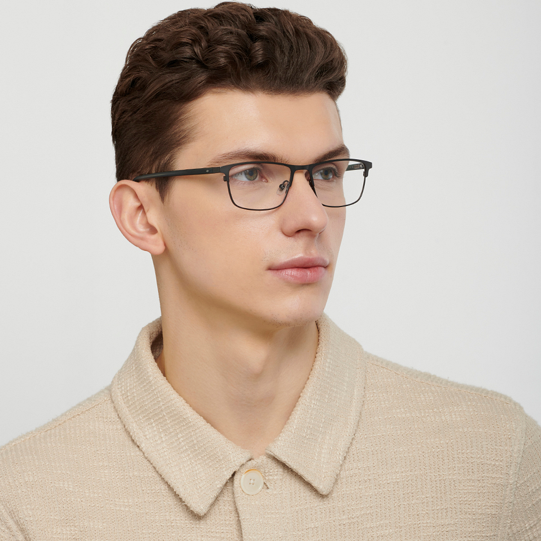 Fossil Mid Gunmetal Full Rim Rectangle right side