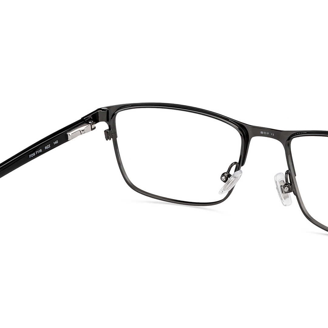 Fossil Dark Gunmetal Full Rim Rectangle right side