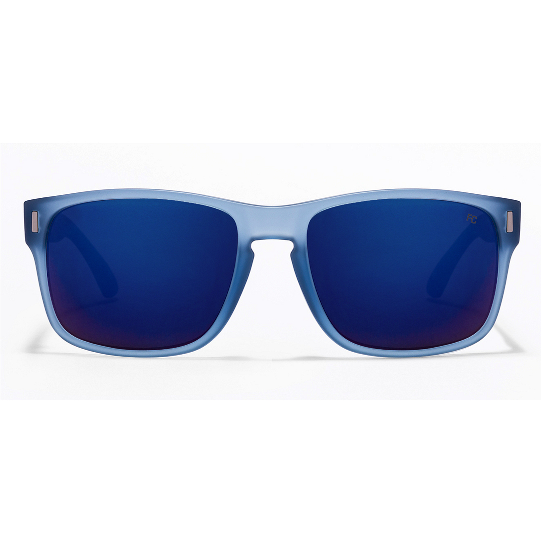 French Connection Blue Transparent Full Rim Square left side
