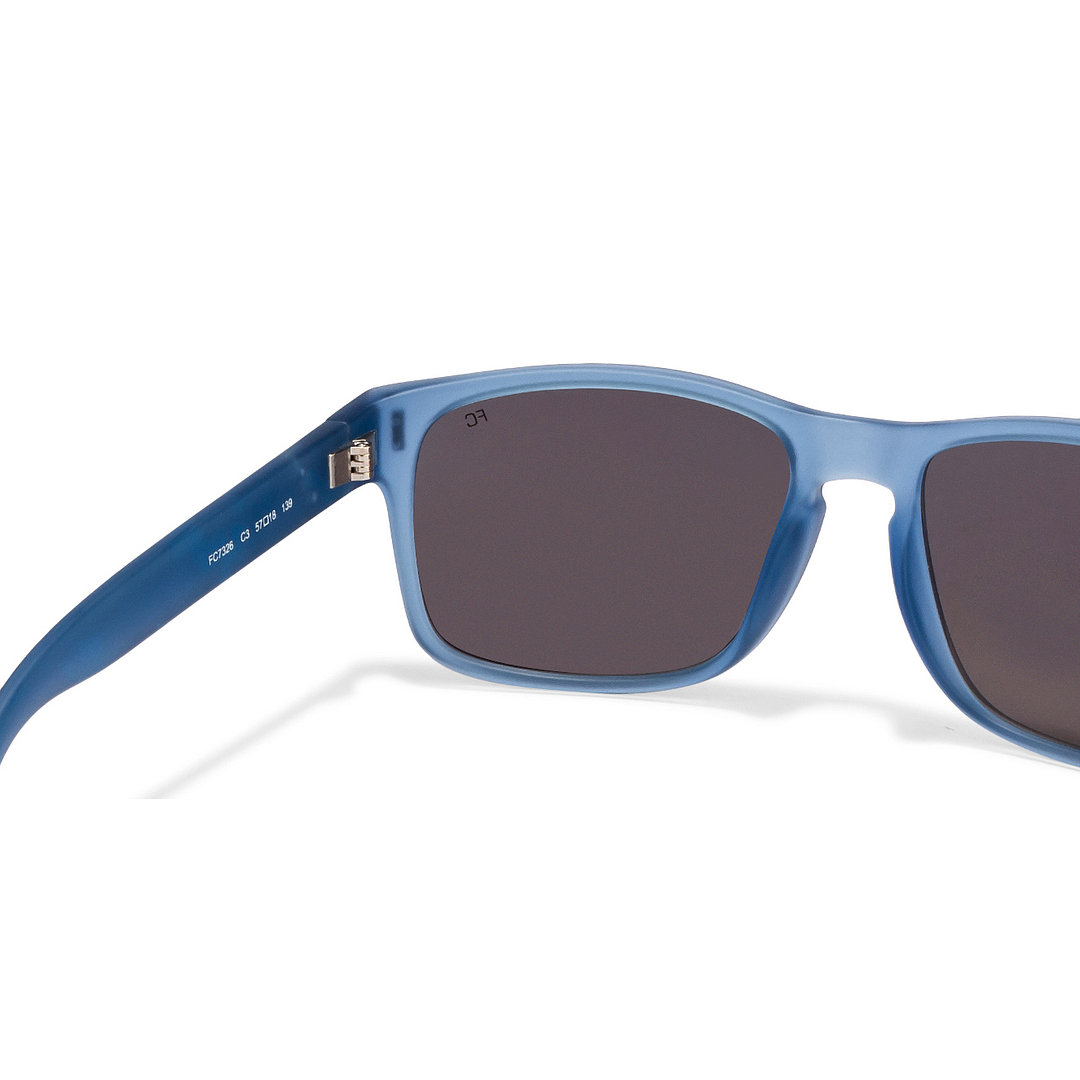 French Connection Blue Transparent Full Rim Square left side
