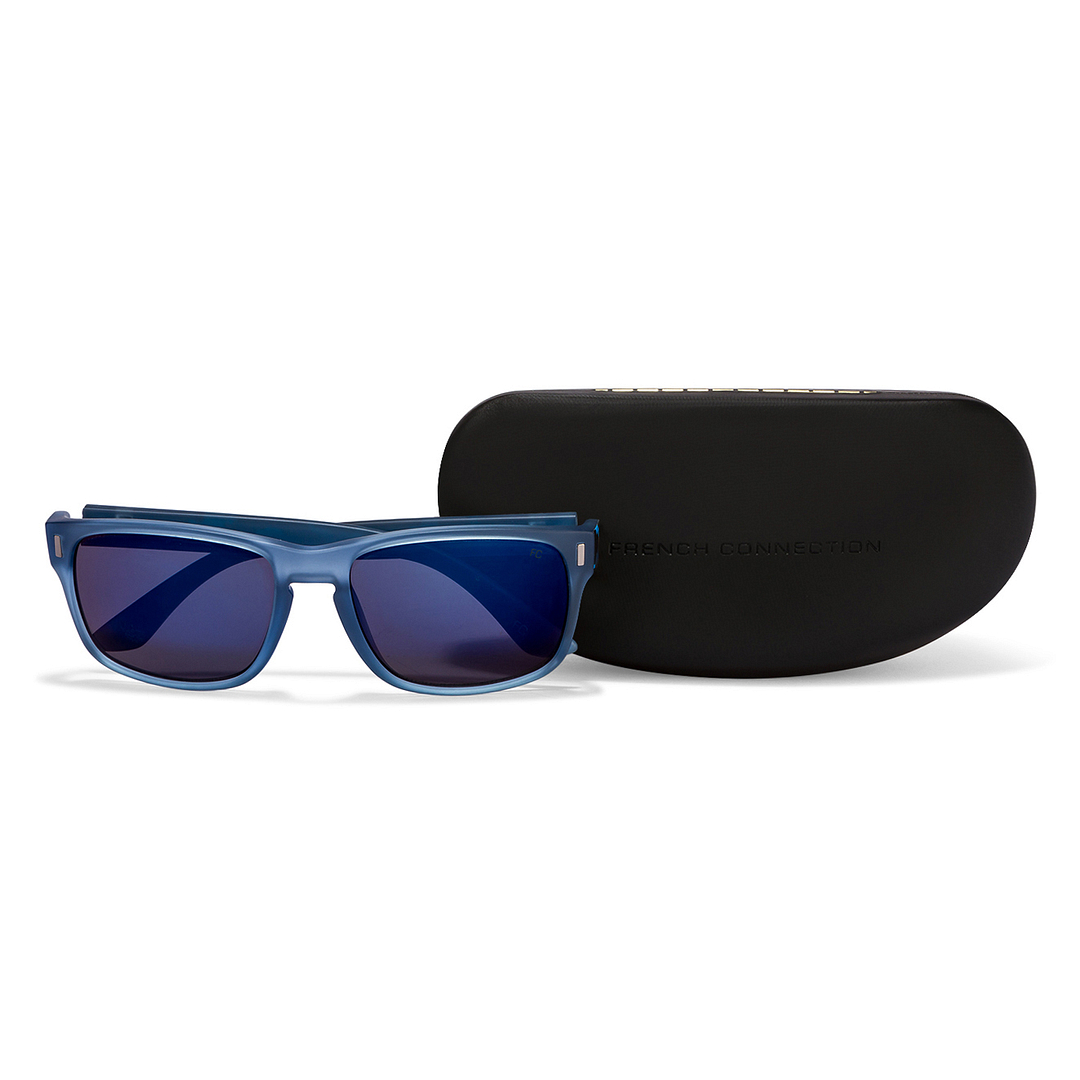 French Connection Blue Transparent Full Rim Square right side