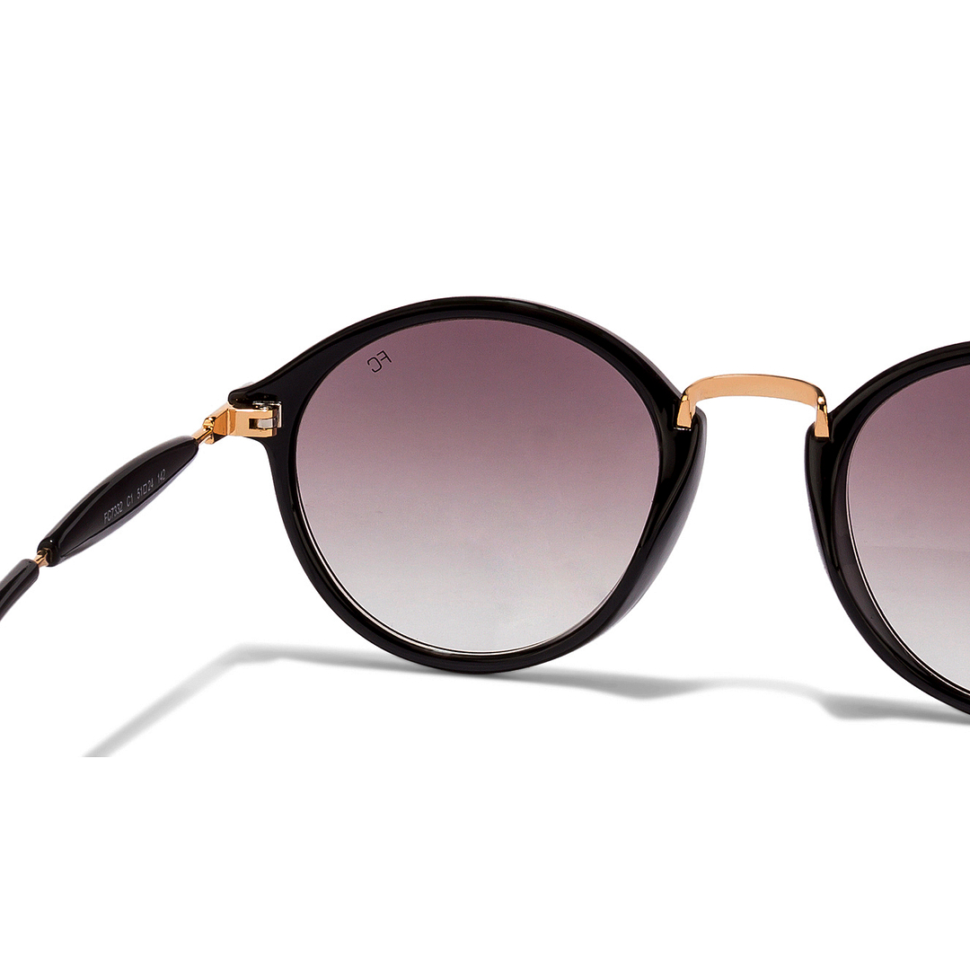 French Connection Gold Full Rim Round left side