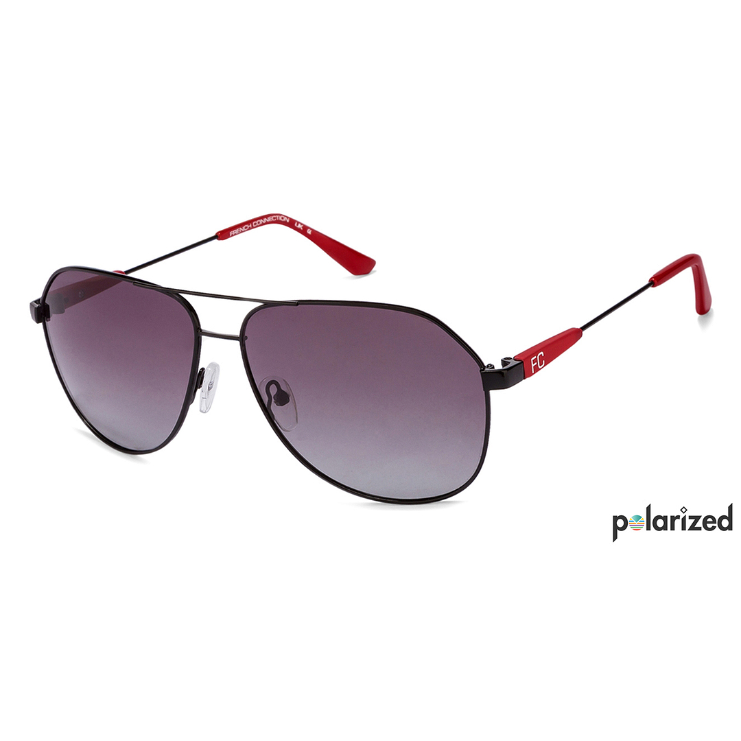 French Connection Black Full Rim Aviator left side
