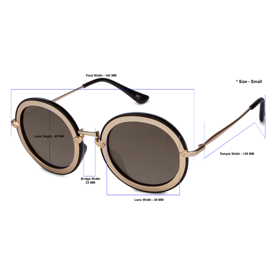 French Connection Gold Full Rim Round left side