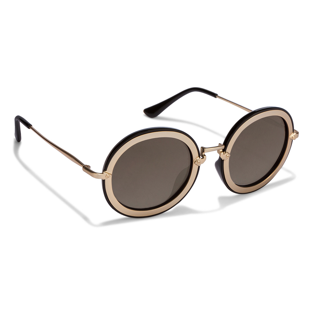 French Connection Gold Full Rim Round left side