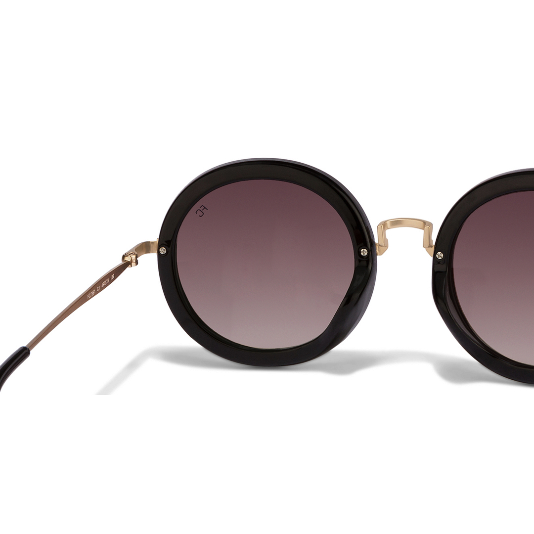 French Connection Gold Full Rim Round left side