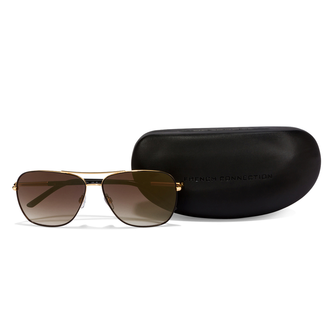French Connection mirrored gold/black sunglasses Buy French Connection DU FC7371 Large Size-60 Gold Black  main image 3