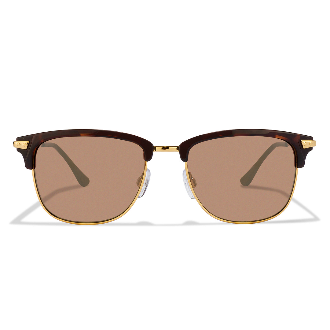 French Connection Golden Brown Full Rim Clubmaster left side