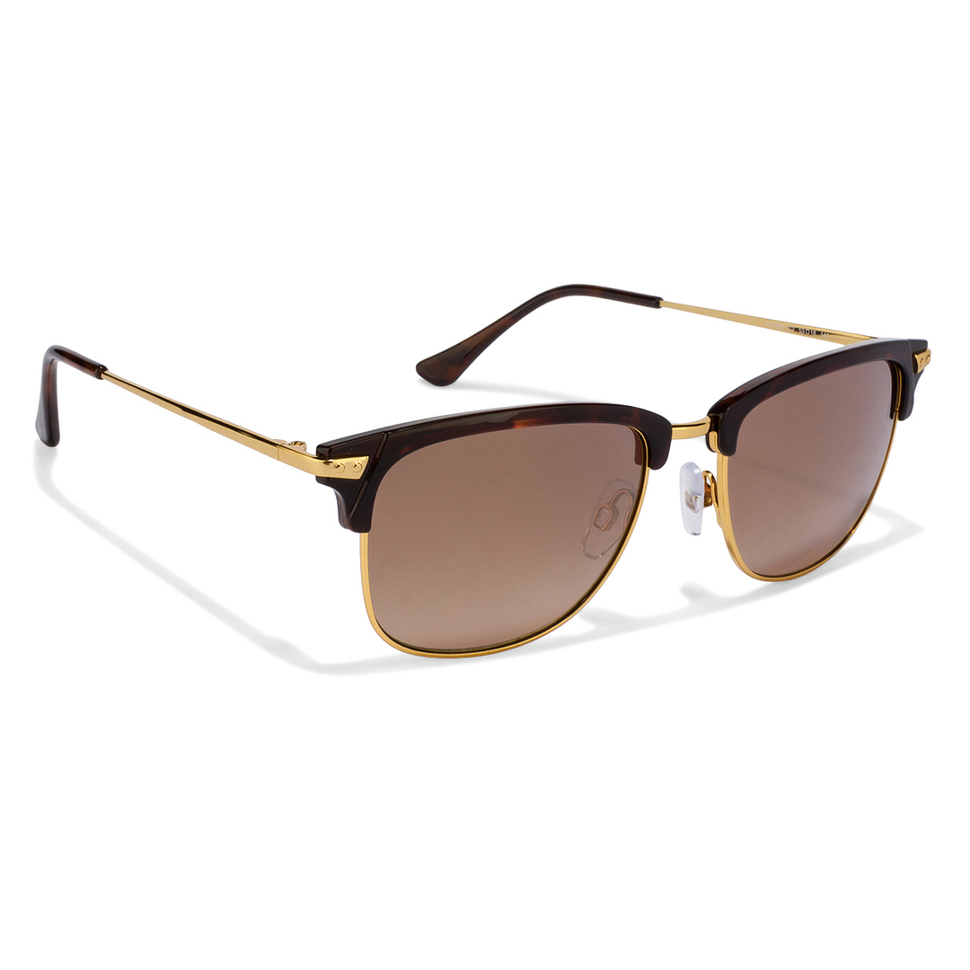 French Connection Golden Brown Full Rim Clubmaster left side