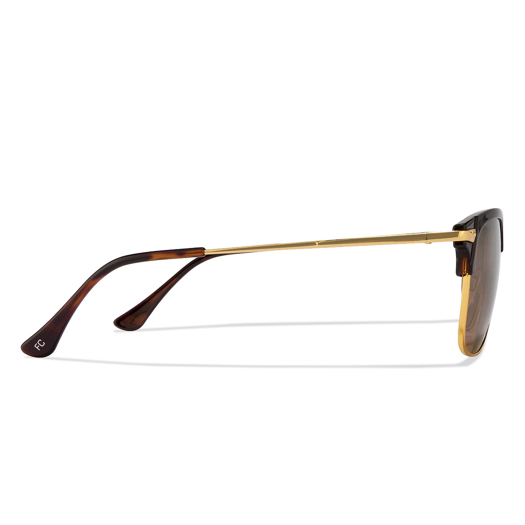 French Connection Golden Brown Full Rim Clubmaster right side