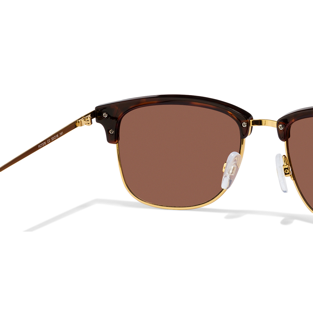 French Connection Golden Brown Full Rim Clubmaster left side