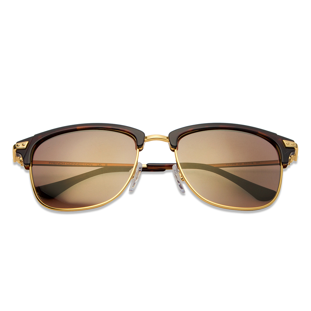 French Connection Golden Brown Full Rim Clubmaster right side