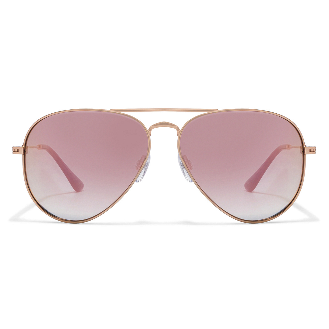 French Connection Gold Full Rim Aviator left side