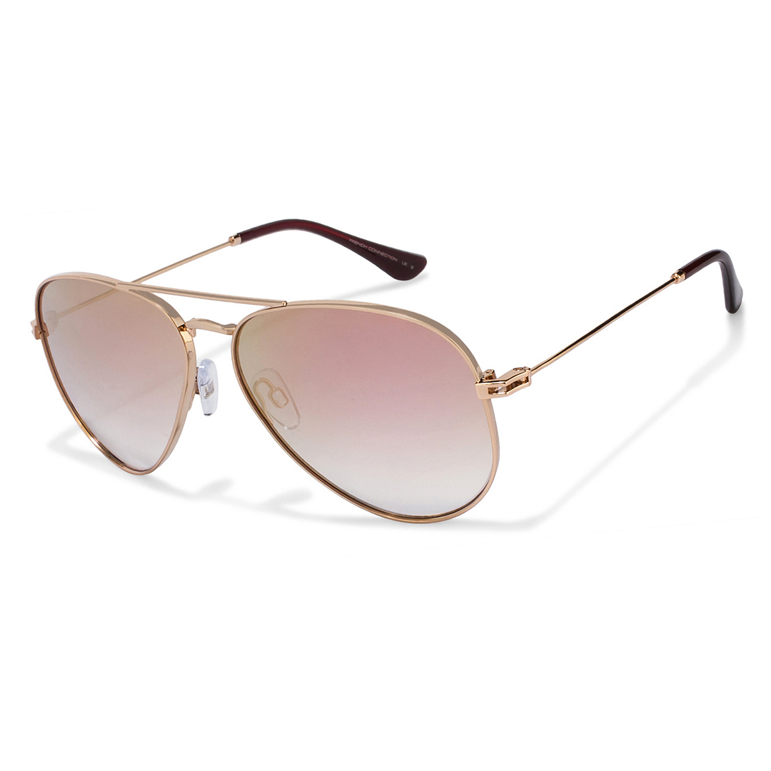 French Connection Gold Full Rim Aviator right side