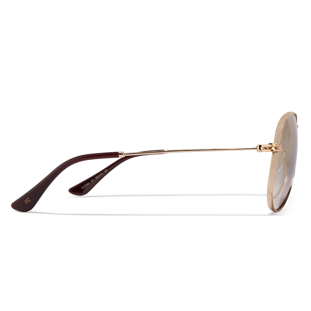 French Connection Gold Full Rim Aviator right side