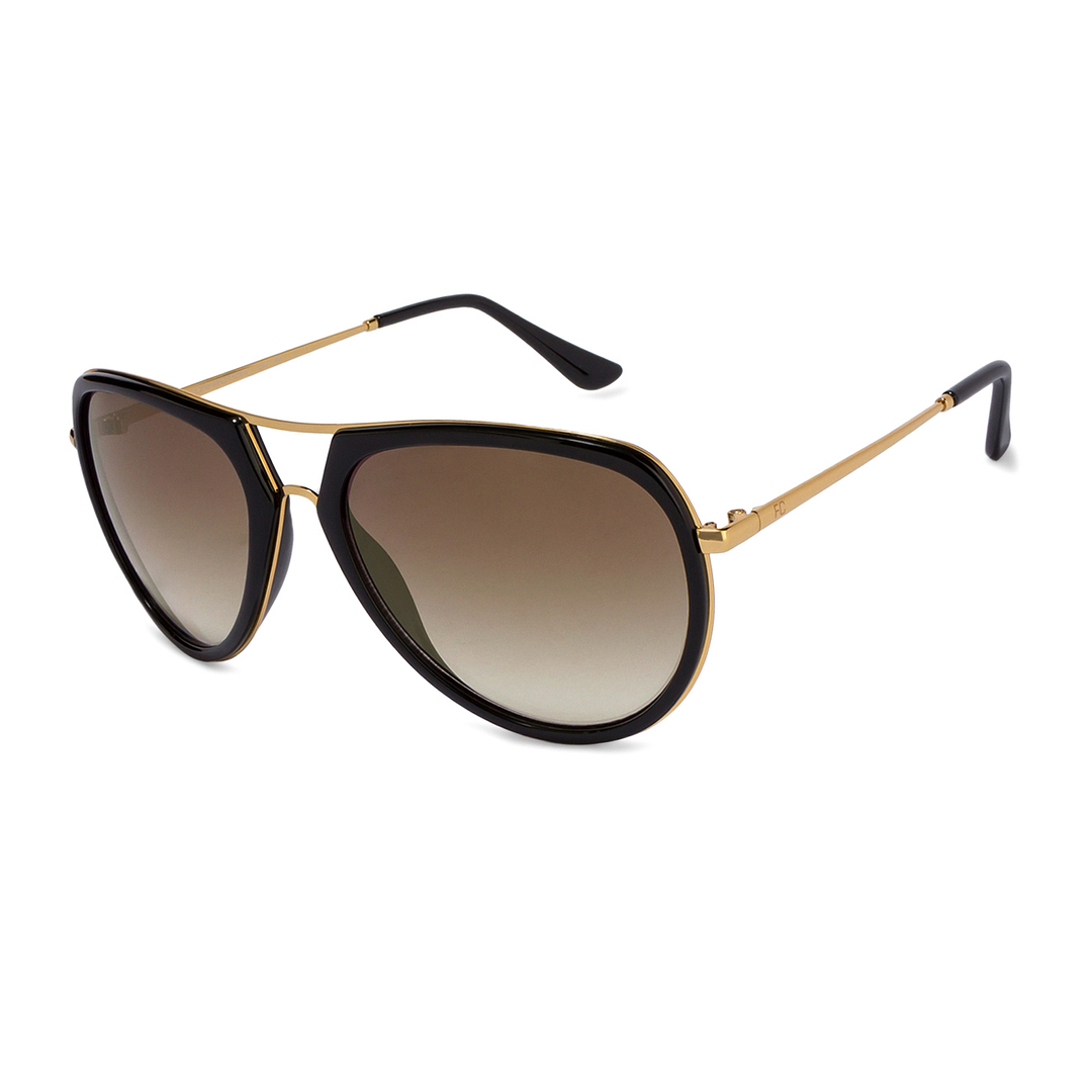 Buy French Connection DU FC7396 Medium Size-58 Black Gold  display picture 1