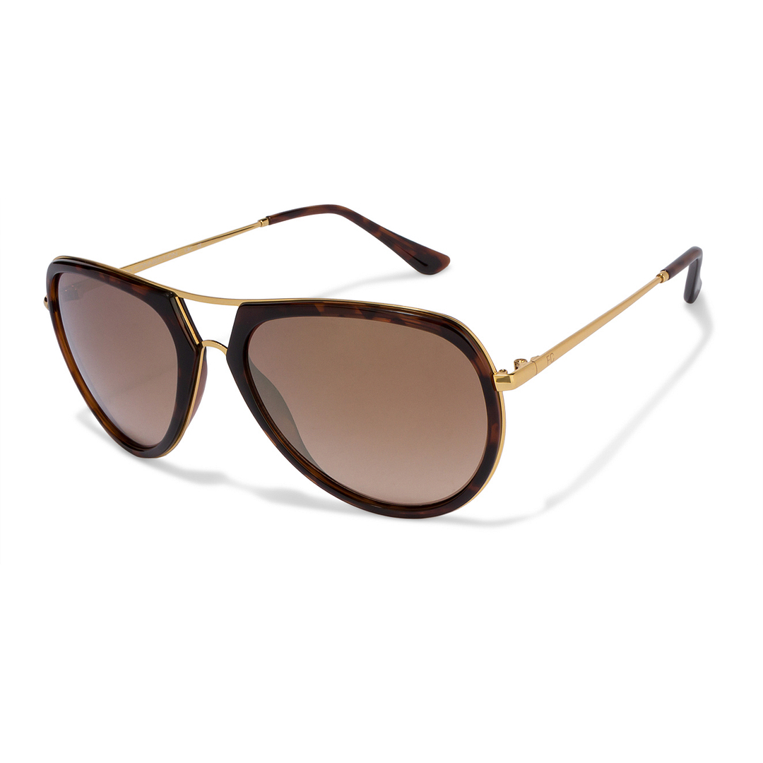 French Connection Golden Brown Full Rim Aviator right side