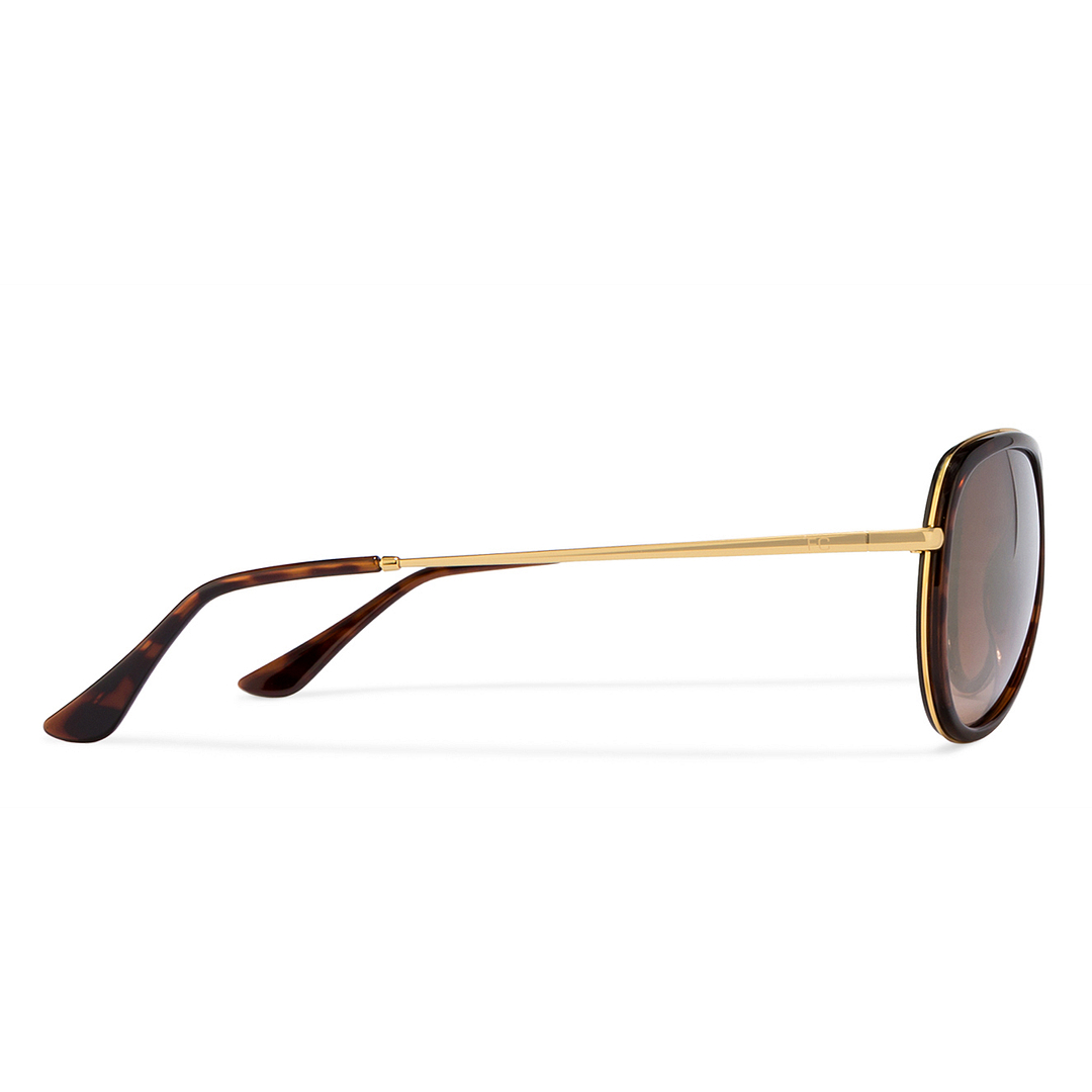 French Connection Golden Brown Full Rim Aviator right side
