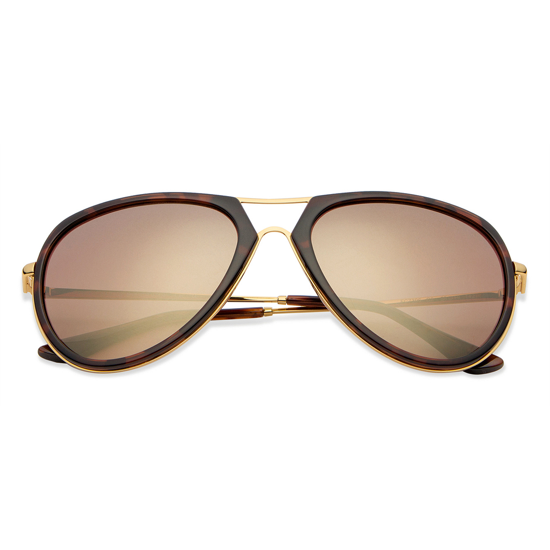 French Connection Golden Brown Full Rim Aviator right side