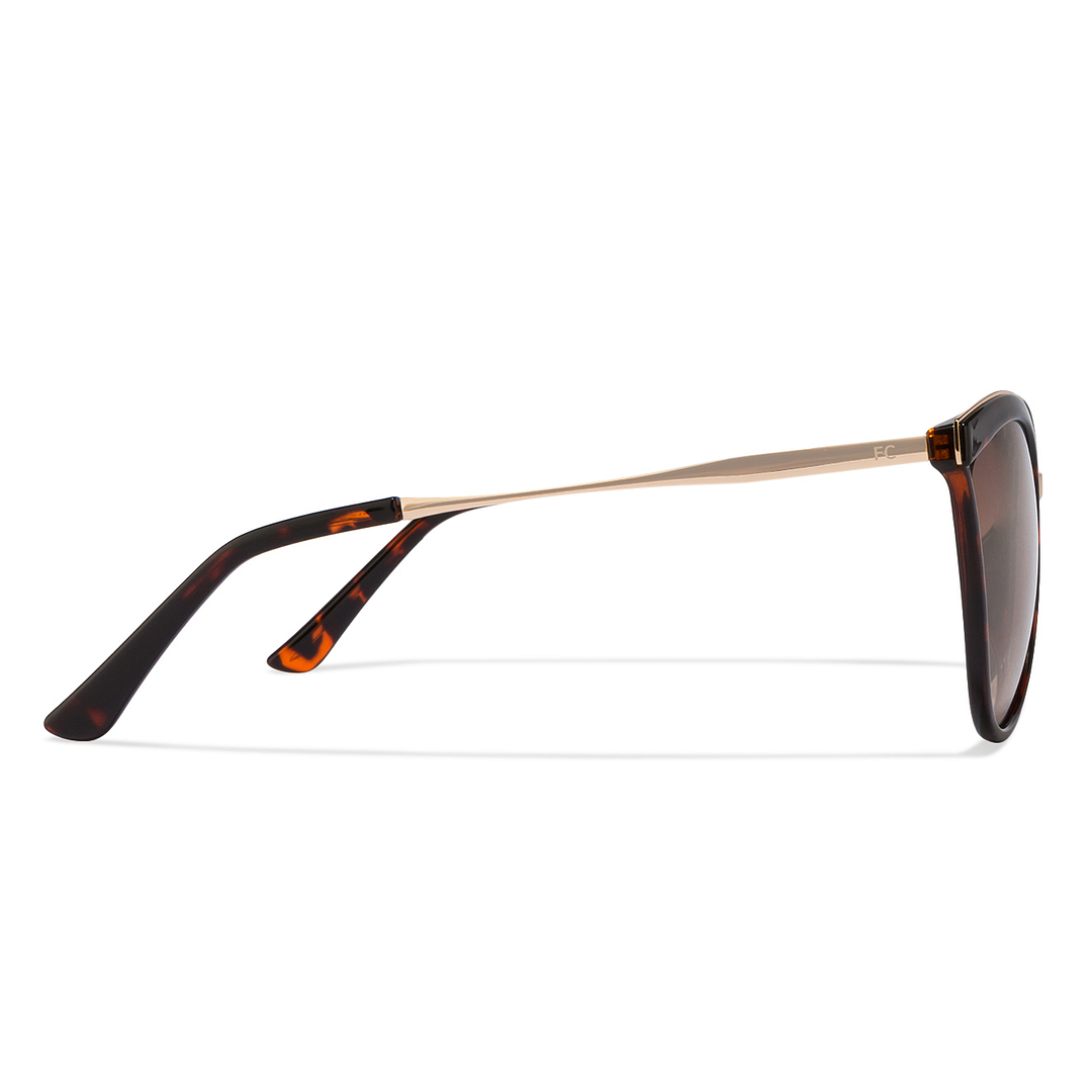 French Connection Golden Brown Full Rim Cat Eye right side