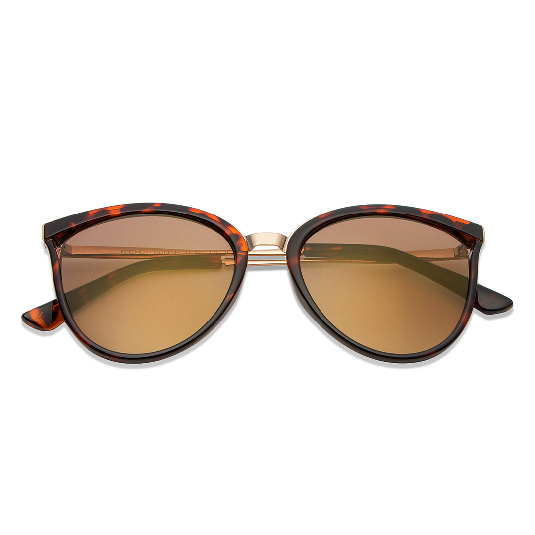 French Connection Golden Brown Full Rim Cat Eye right side