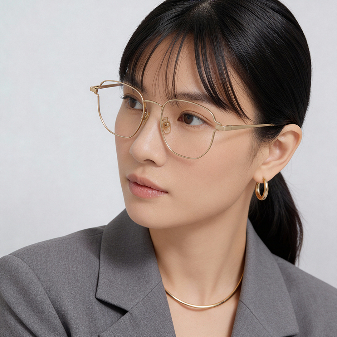 Graph Belle Gold Full Rim Polygon left side