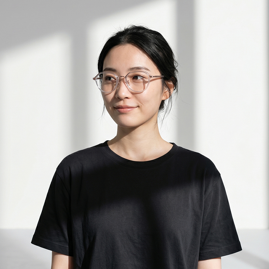 Graph Belle Crystal Transparent Full Rim Polygon right side