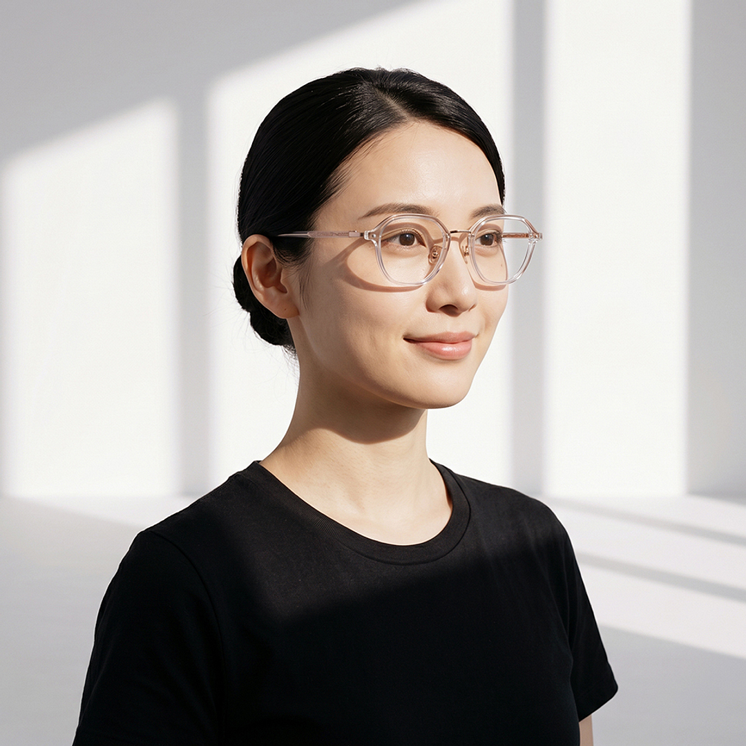 Graph Belle Crystal Transparent Full Rim Polygon left side