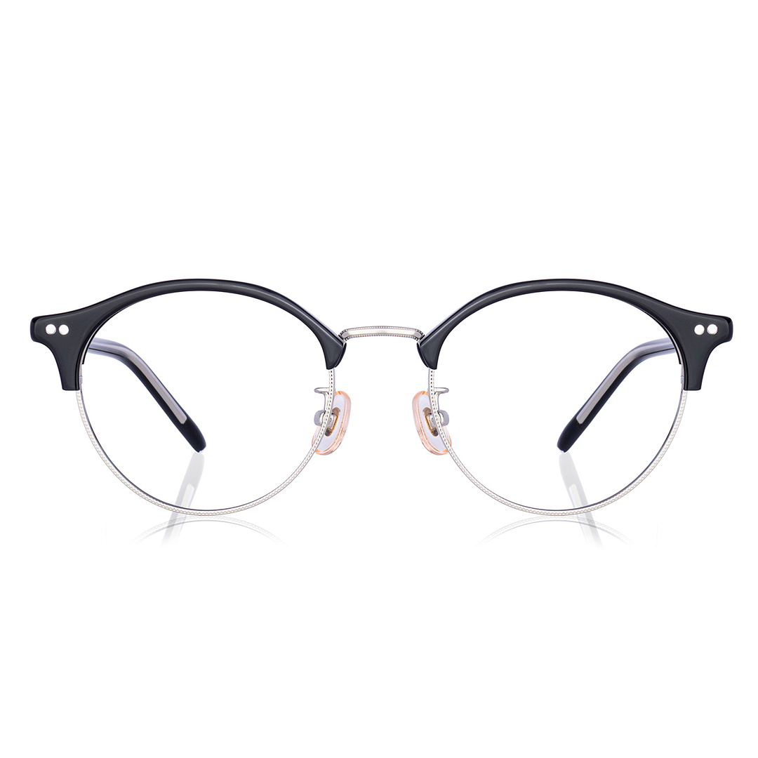 Graph Belle Black Half Rim Browline right side