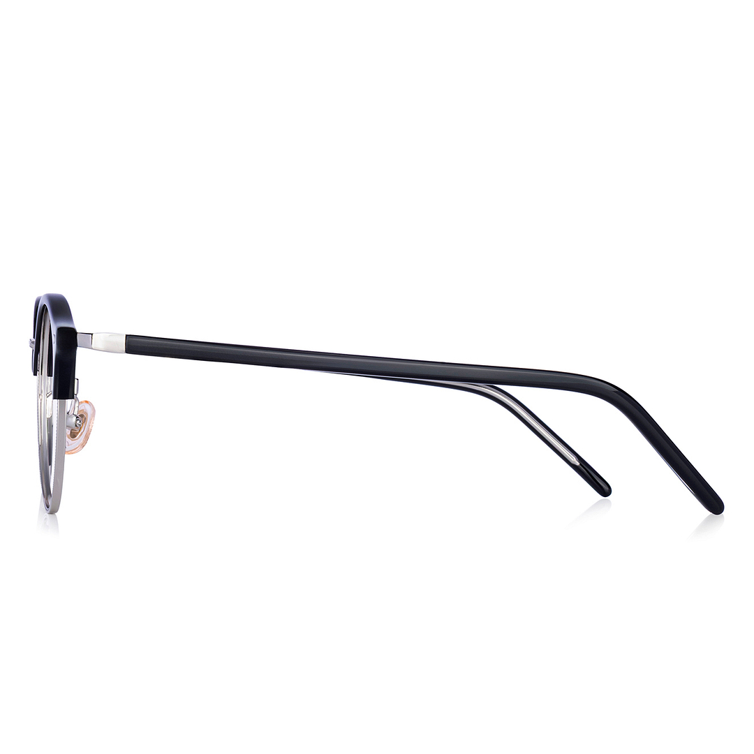 Graph Belle Black Half Rim Browline left side