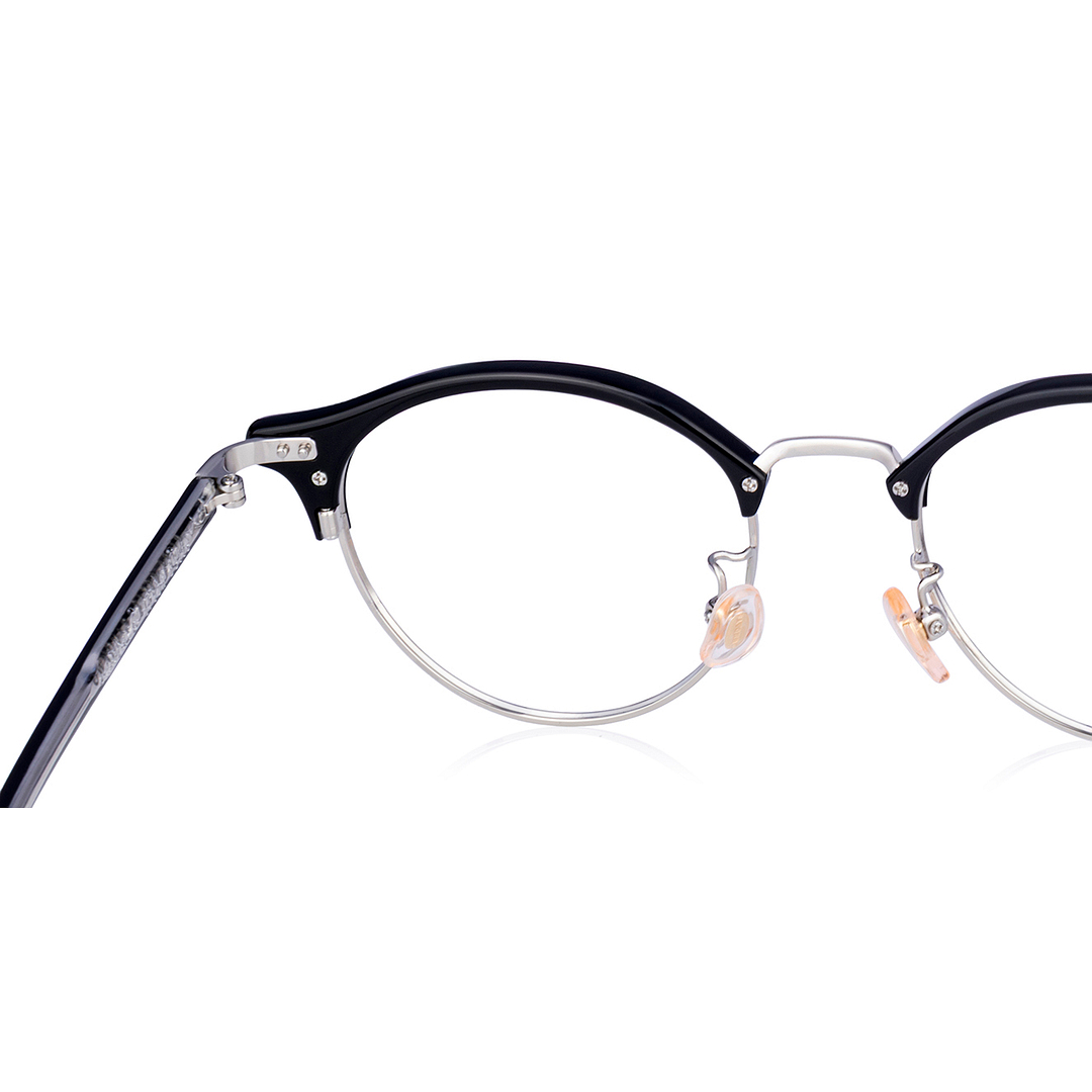 Graph Belle Black Half Rim Browline right side