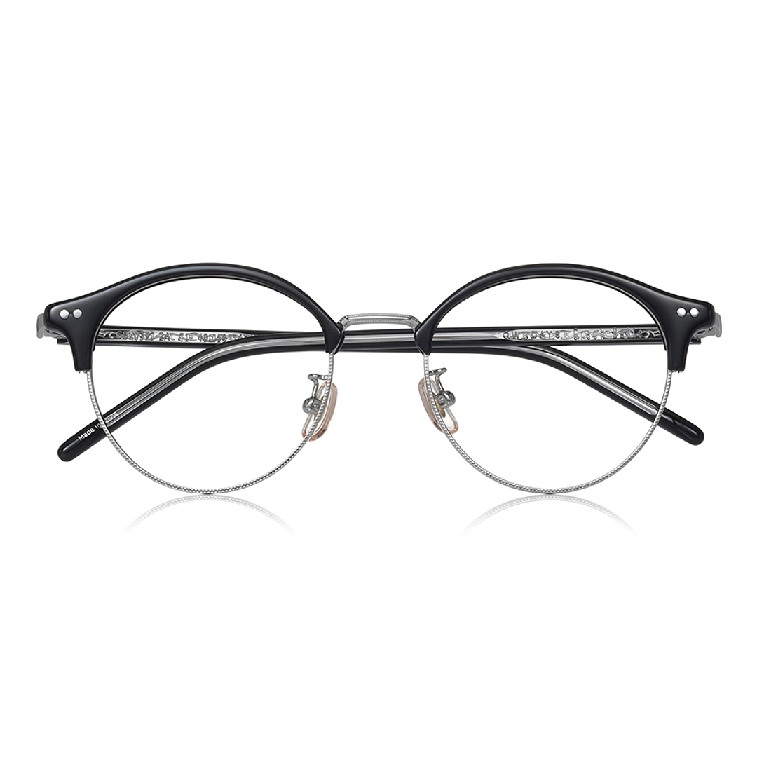 Graph Belle Black Half Rim Browline right side