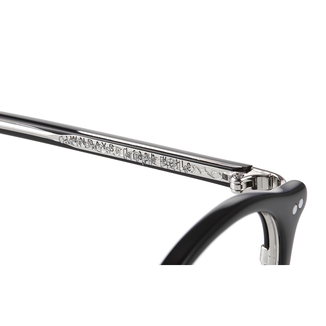 Graph Belle Black Half Rim Browline left side